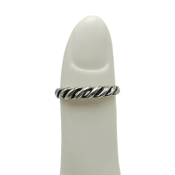 Sterling Silver Twisted Band Ring Size 7 Vintage - Picture 1 of 6